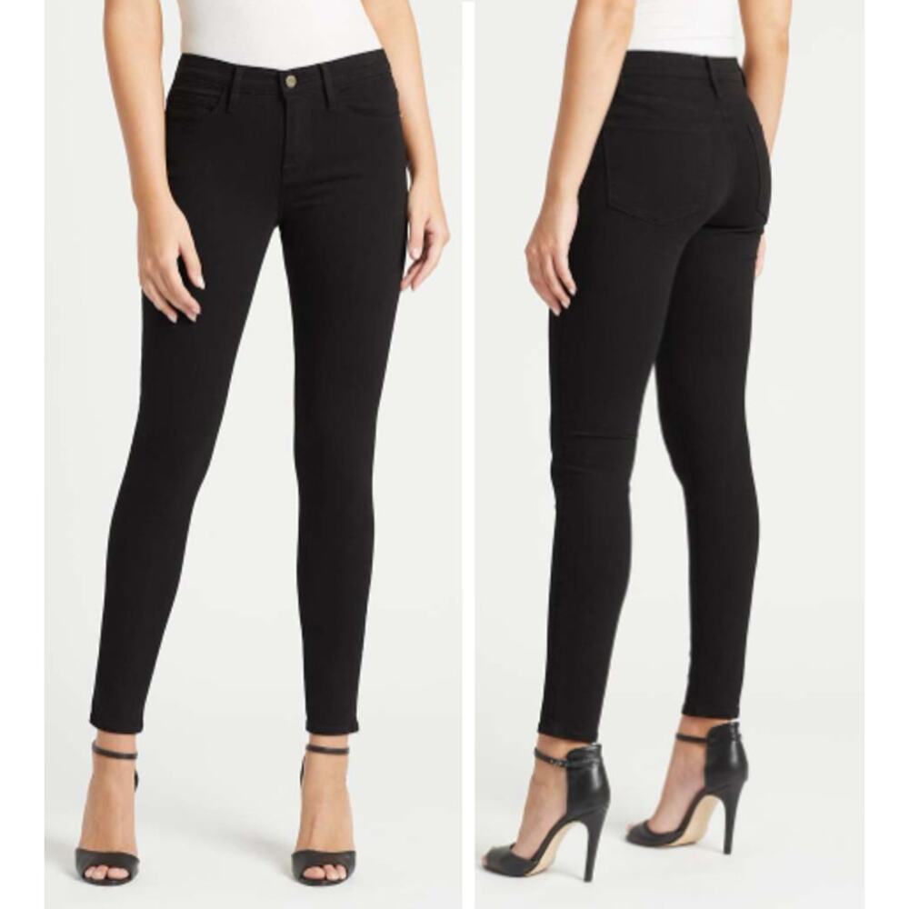 Frame Black Le Skinny de Jeanne Cropped Jeans Film Noir Women's 26